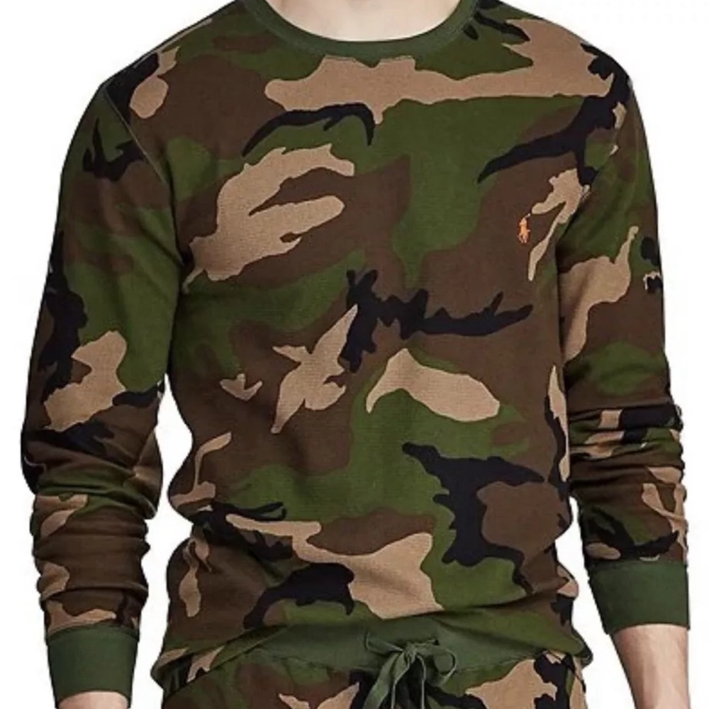 Polo Ralph Lauren Camo Waffle Knit Shirt size M